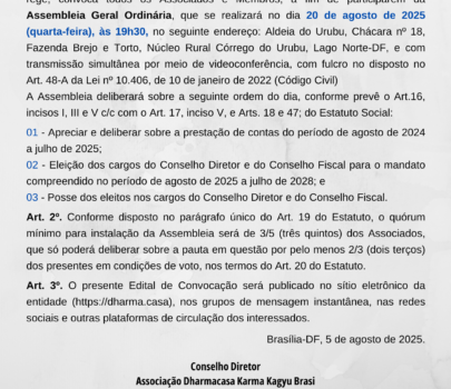 Edital de Convocação – Assembleia Geral Ordinária 2025